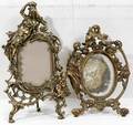 050425 FRENCH BRASS PICTURE FRAMES WEASEL BACKS