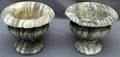090508 PAIR OF MARBLE GARDEN VASES H11 DIA12