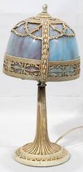 090480 ART DECO SPELTER  MUSHROOM SHADE LAMP H15