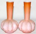 081546 VICTORIAN SATIN GLASS BUD VASES 19TH C