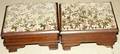 072437 EMPIRE STYLE MAHOGANY FRAMED FOOTSTOOLS