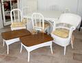 072421 WICKER TABLE  CHAIRS 7 PCS