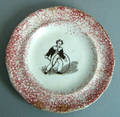 Red spatter toddy plate 19th c