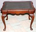 072426 QUEEN ANNE STYLE LEATHER TOP COFFEE TABLE