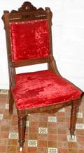 071552 EASTLAKE CARVED WALNUT SIDE CHAIR C1890