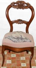 071538 VICTORIAN WALNUT SIDE CHAIR WNEEDLEPOINT