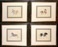 062457 FRAMED PRINTS OF CHINESE STYLE TANG HORSES