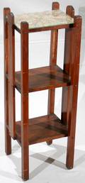 062451 THREE TIER MAHOGANY STAND W CIGAR BAND TOP