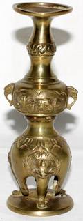 061530 CHINESE BRONZE FIGURAL VASE H63