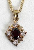 061505 GARNET  CRYSTAL LAVALIERE L20