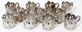 060515 EUROPEAN SILVER DEMITASSE CUP HOLDERS 11 PCS