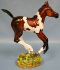 063324 CONNOISSEUR BISQUE FIGURE PINTO FOAL H10 W5