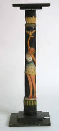Carved and painted pedestal