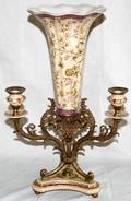 042430 CHINESE PORCELAIN  BRONZE CANDELABRUM
