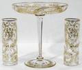 042408 FRENCH FIRED GOLD CUT CRYSTAL COMPOTE
