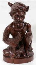 042427 INDONESIAN CARVED WOOD FIGURE OF A MAN