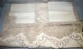 091563 ECRU LINEN  LACE TABLECLOTH  SET OF NAPKINS