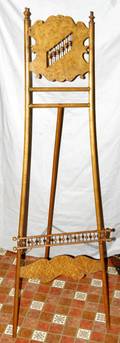 090523 LATE VICTORIAN OAK PAINTING EASEL H66 W20