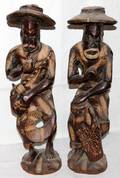 082452 AFRICAN CARVED WOOD FIGURES OF MUSICIANS
