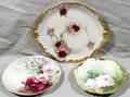 081611 LIMOGES FRENCH HANDPAINTED PORCELAIN PLATES