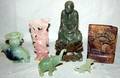 080493 JADE QUARTZ  HARD STONE CARVINGS 6 PCS