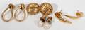 072458 14K YELLOW GOLD ART DESIGN EARRINGS  3 PAIR