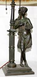 062495 SPELTER FIGURE OF WOMAN AS LAMP 1924 H24