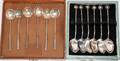 061566 FRENCH  JAPANESE SILVER DEMITASSE SPOON SETS