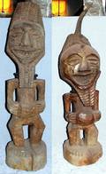 052499 AFRICAN CARVED WOOD  HORN FIGURES C1930