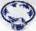 051584 TOURAINE STANLEY POTTERIES FLOW BLUE PLATTER