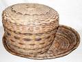 051576 WOVEN REED TRAY  COVERED ROUND BOX