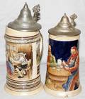 051569 GERMAN POTTERY  PEWTER STEINS 85  9