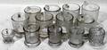 050518 AMER CLEAR PATTERN GLASS MUGS LOT OF 13