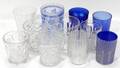 050514 AMER COBALT  CLEAR GLASS TUMBLERS 11
