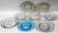 050506 AMER BLUE  CLEAR PATTERN GLASS PLATES 8