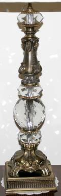 042458 BRASS  CRYSTAL TABLE LAMP MODERN H42