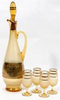 082484 VENETIAN GLASS WINE DECANTER STEM GLASSES