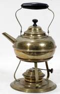 082470 S STERNAU BRASS WATER KETTLE WBURNER STAND