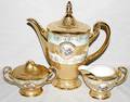 071611 LEMIEUX CZECH PORCELAIN COFFEE POT CREAMER