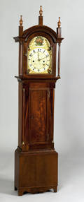 Massachusetts Federal mahogany dwarf clock ca 1805