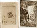 052543 PHILIP SAWYER ETCHINGS WASH WOMAN  FARM