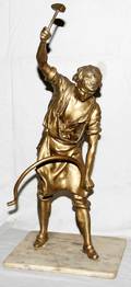 051601 GILT SPELTER SCULPTURE OF A BLACKSMITH C1900