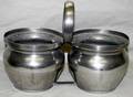 050566 METAL DOUBLE CONTAINERS WCENTRAL HANDLE