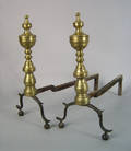 Pair of Federal brass andirons early 19th c