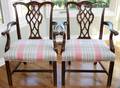 091031 CHIPPENDALE STYLE MAHOGANY ARMCHAIRS PAIR