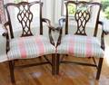 091030 CHIPPENDALE STYLE MAHOGANY ARMCHAIRS PAIR