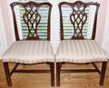 091029 CHIPPENDALE STYLE MAHOGANY DINING CHAIRS TEN