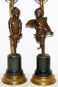 091043 FRANZ IFFLAND BRONZE FIGURE OF SKATER LAMPS