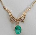 090027 GOLD DIAMOND  COLOMBIAN EMERALD NECKLACE