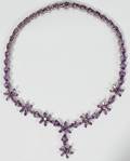 090025 STERLING SILVER  41CT AMETHYST NECKLACE L16